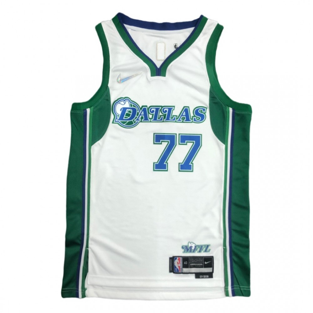 Men's Dallas Mavericks Luka Doncic #77 White 2021/22 Swingman Jersey - City Edition-Pro Kit Vault | Brand New 26/27 Sports Jerseys